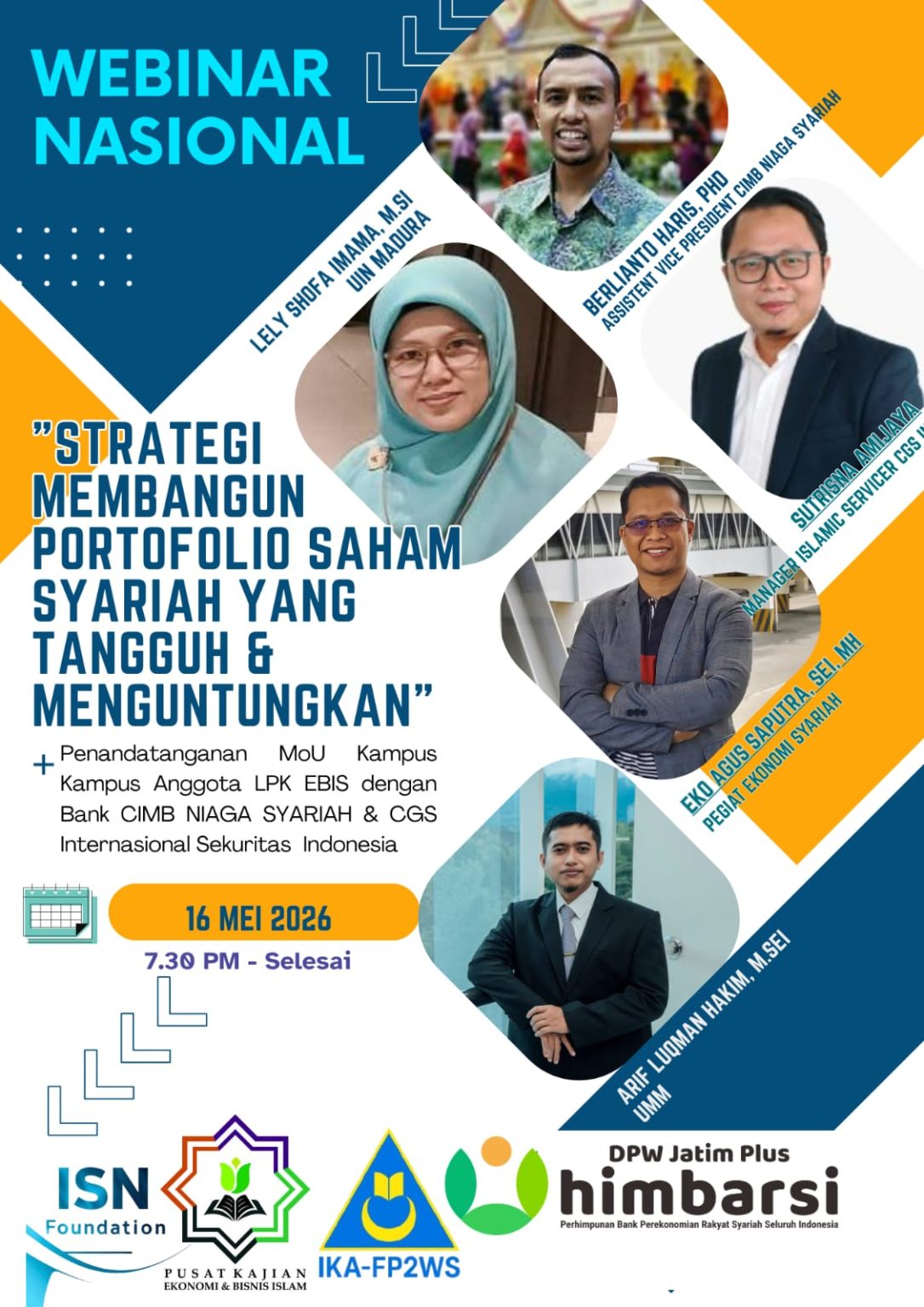 Webinar Nasional Strategi Membangun Portofolio Saham Syariah Yang Tangguh dan Menguntungkan
